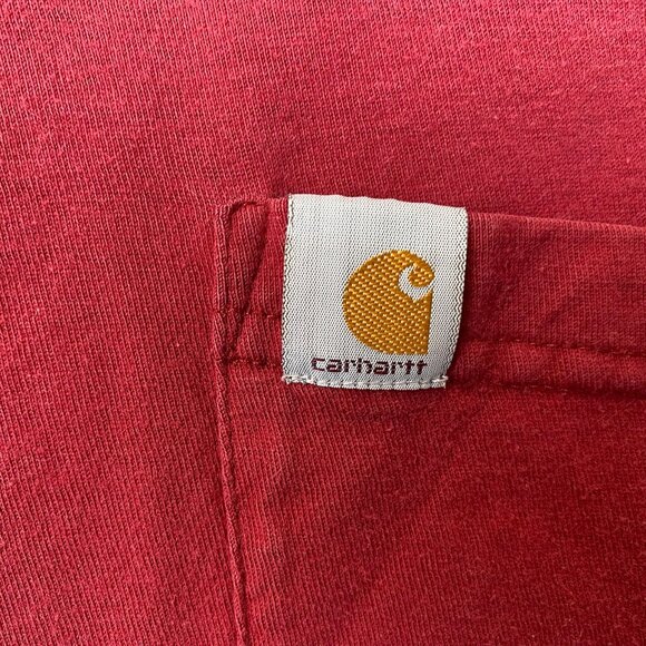 Carhartt Mens T-Shirt Medium Short Sleeve Crew Neck Relaxed Fit Pocket Tee Red - Picture 8 of 10